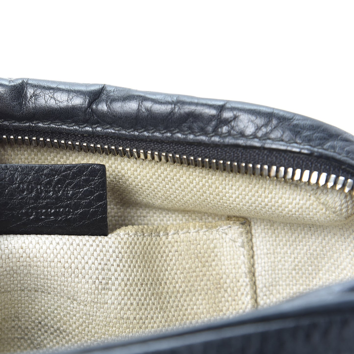 Pebbled Calfskin Small Soho Disco Bag Black
