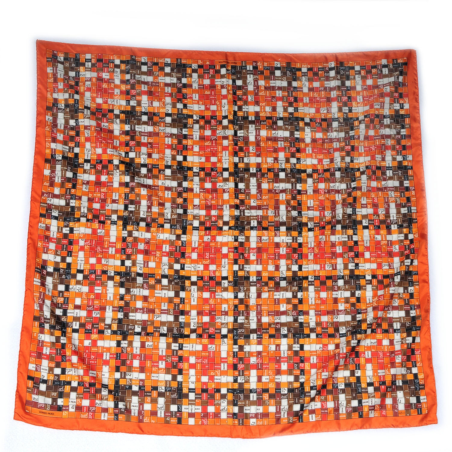 Hermes Silk Bolduc Au Carre Scarf 90 Orange 2 of 5