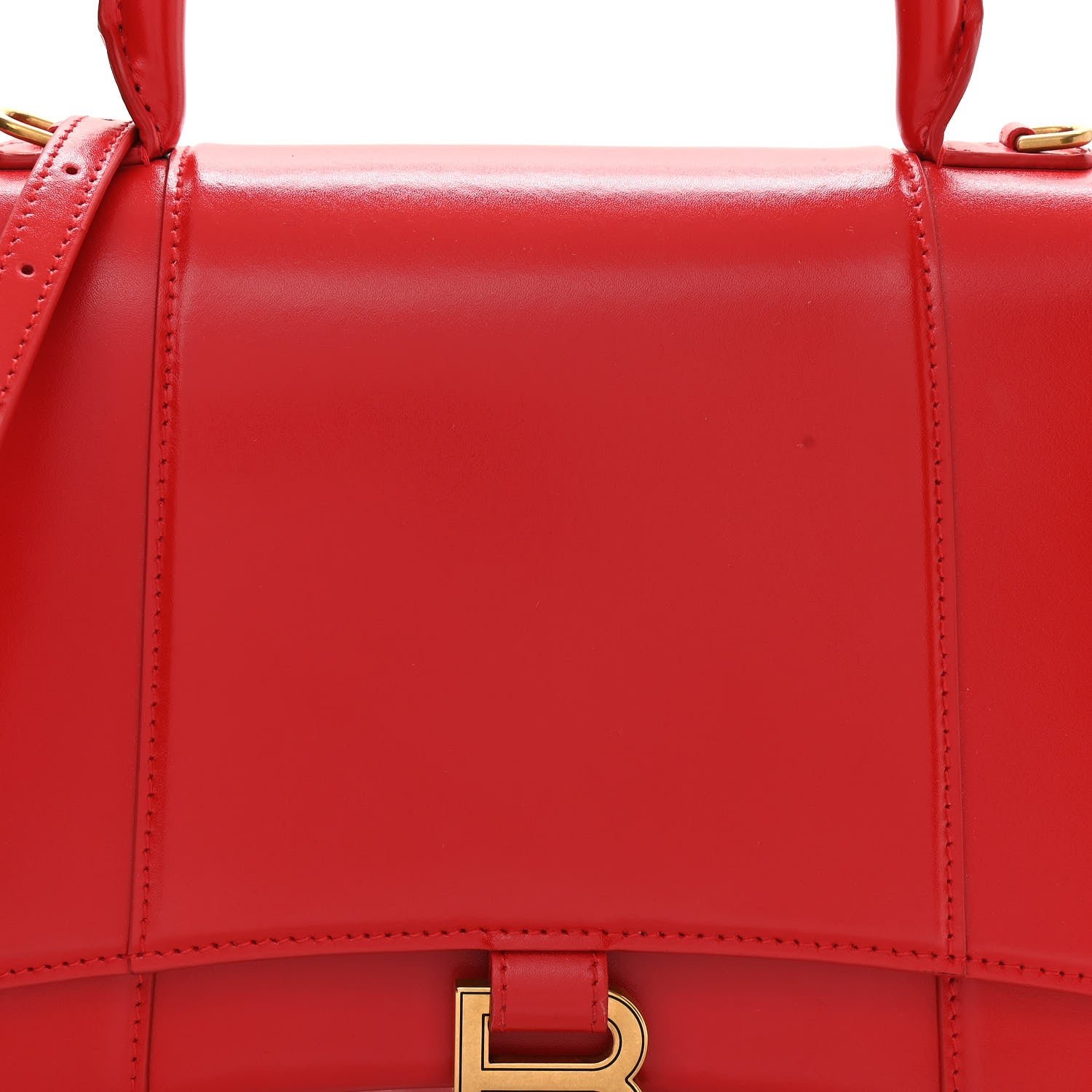 Balenciaga Shiny Box Calfskin Medium Hourglass Top Handle Bag Bright Red 8 of 10