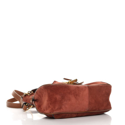 Chloe Suede Studded Small Lexa Shoulder Bag Saffron Red 5 of 14