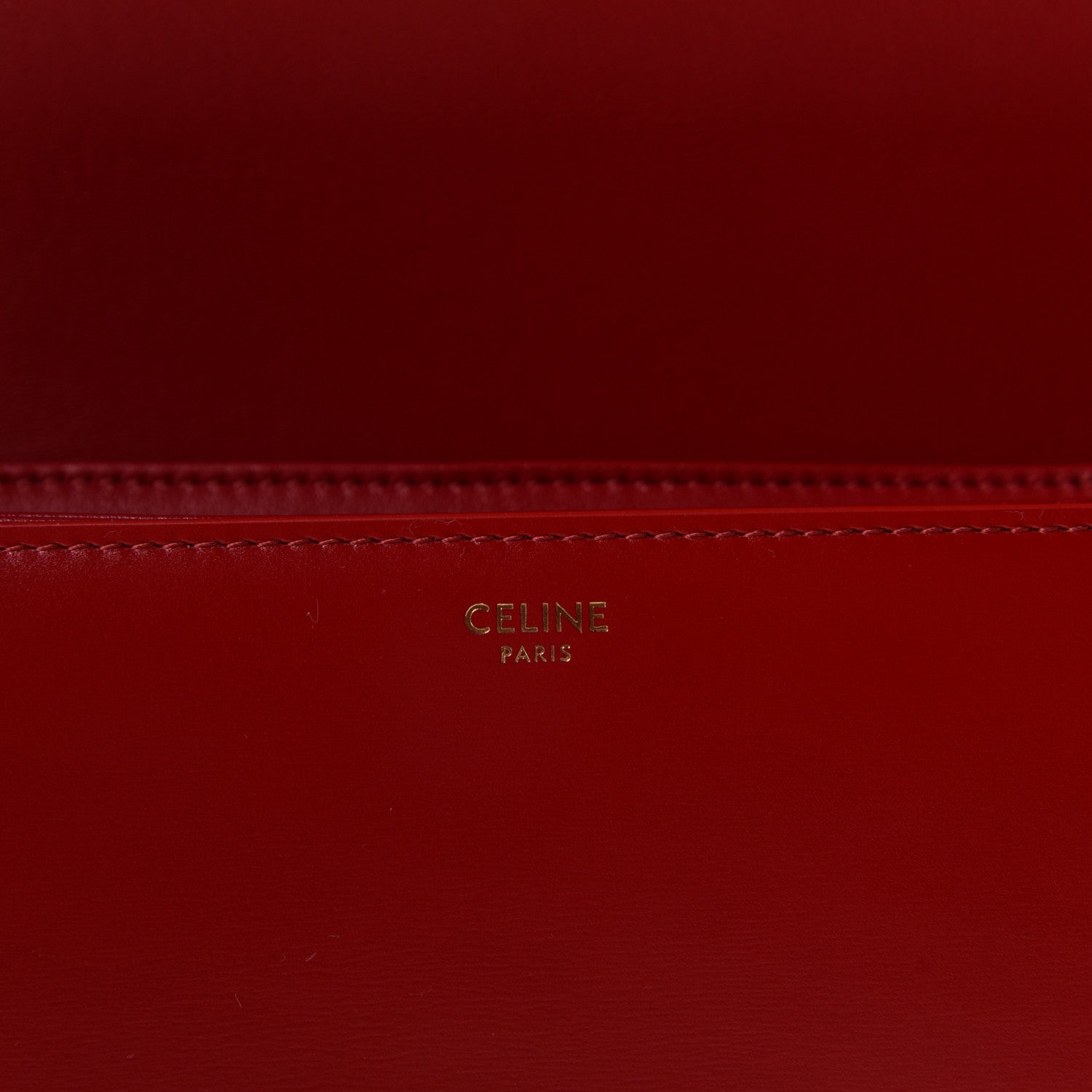 Celine Shiny Calfskin Medium Triomphe Red 4 of 7