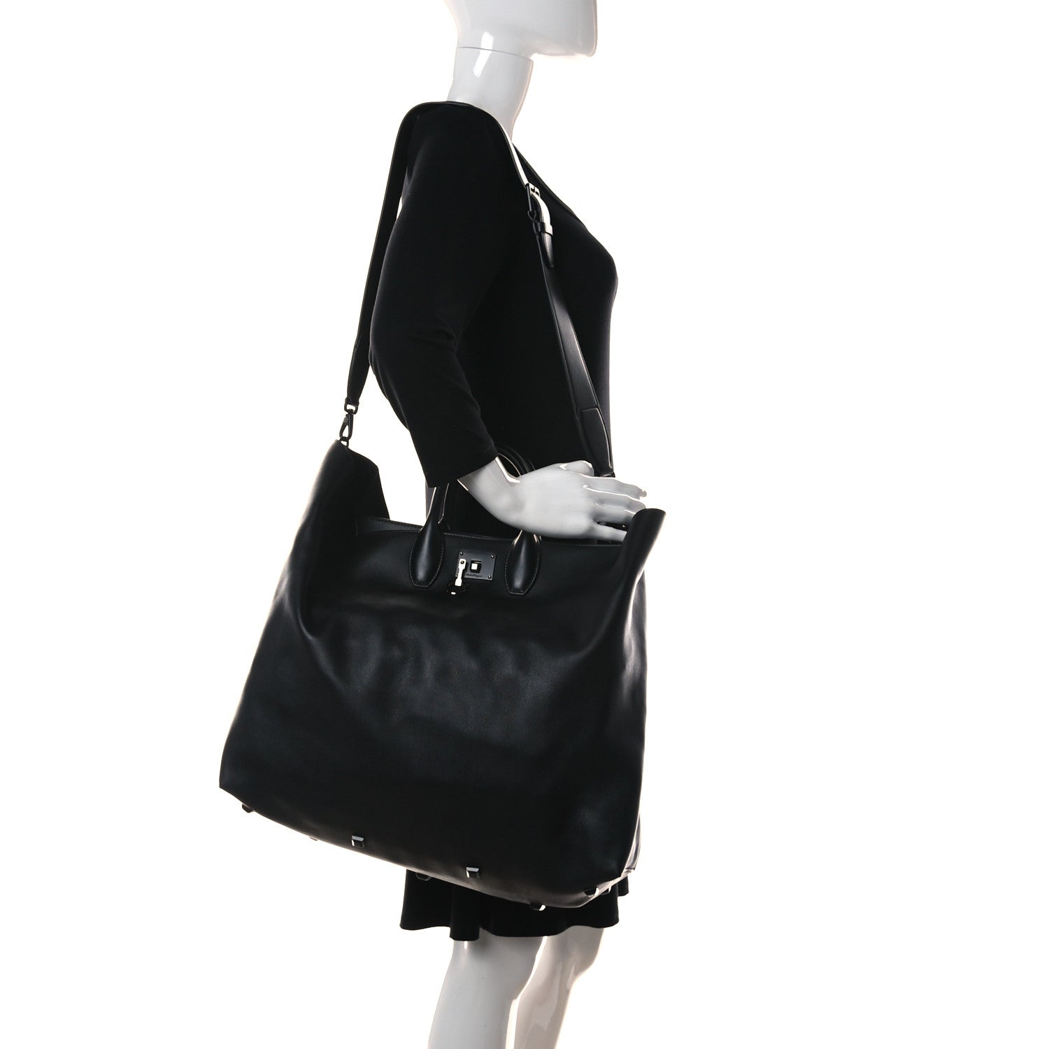 Salvatore Ferragamo Soft Calfskin Studio Tote Black 2 of 10