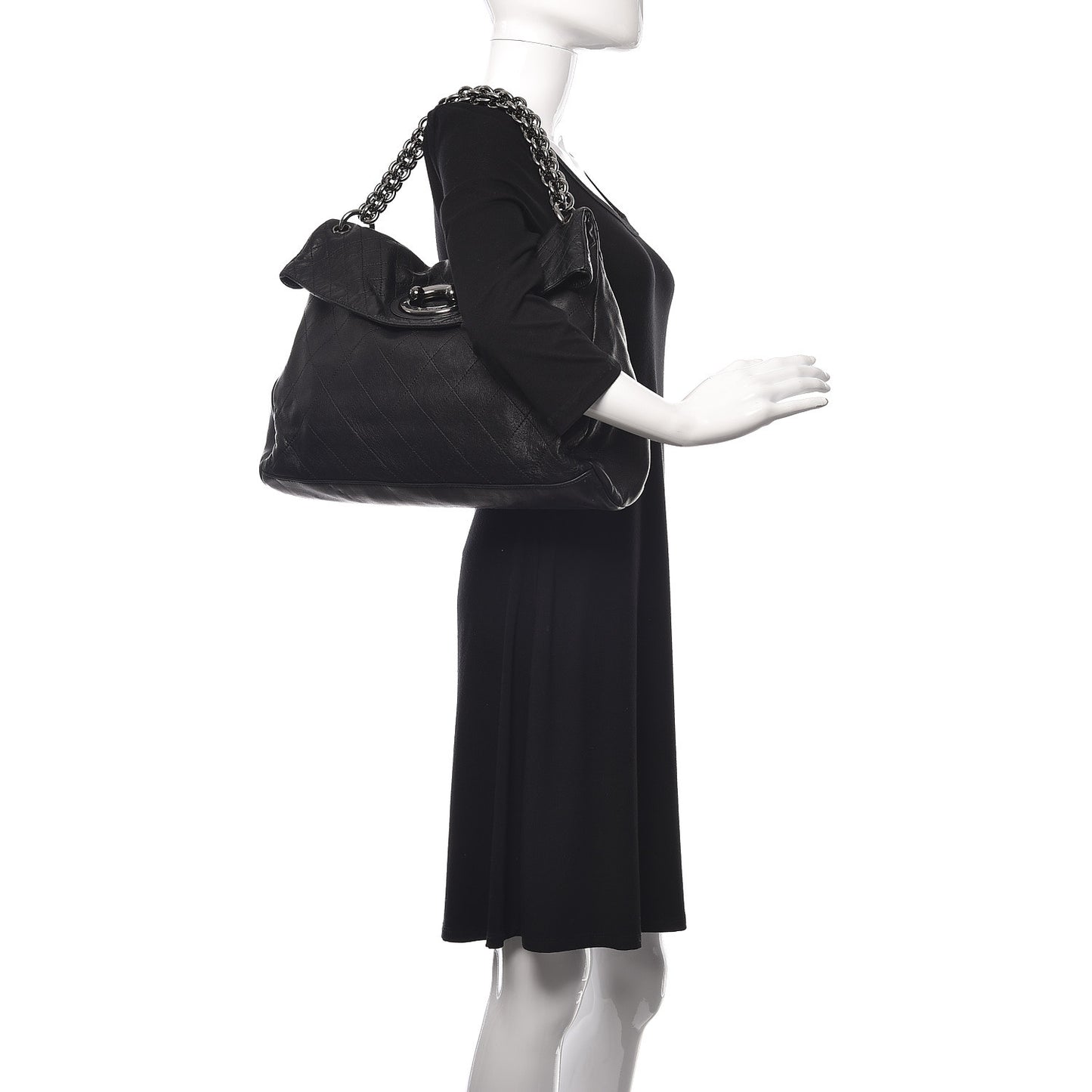 Lambskin Quilted New Lock Flap Black