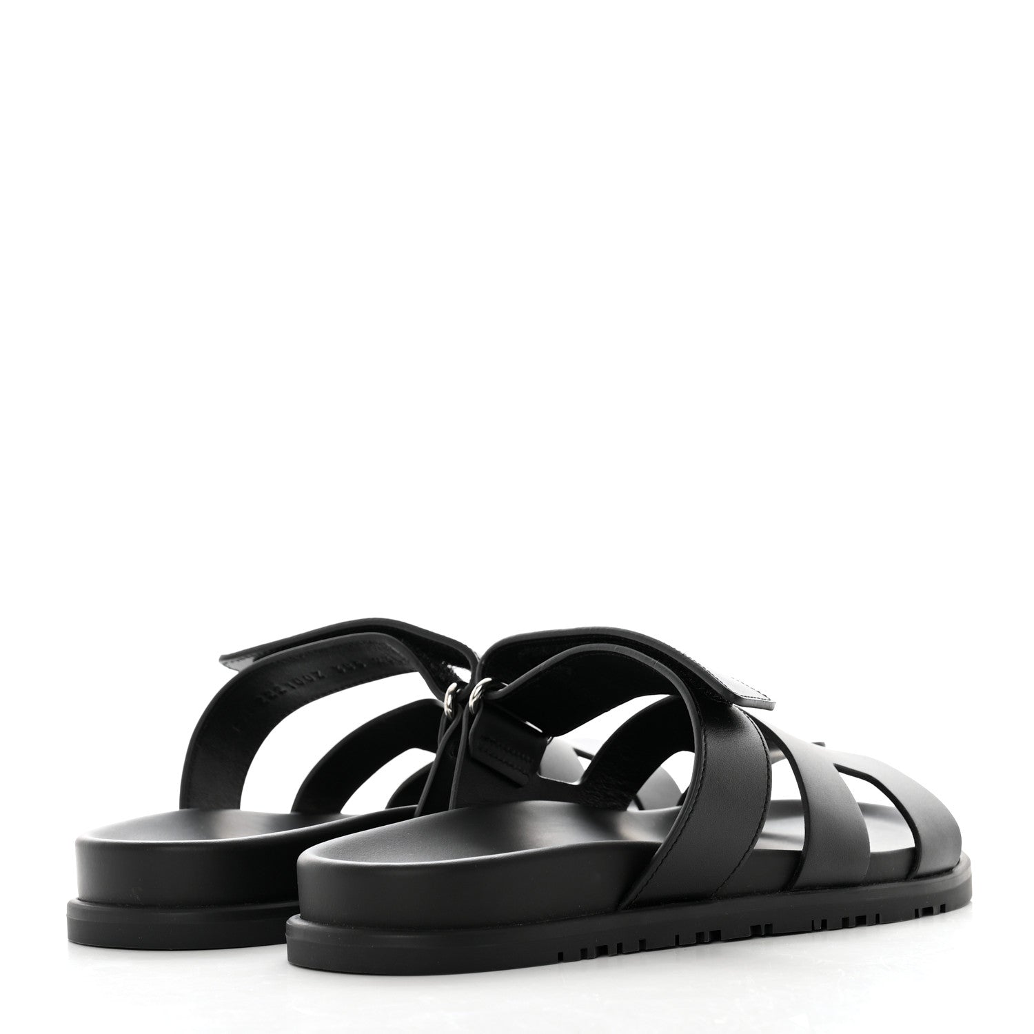 Hermes Calfskin Womens Chypre Sandals 38.5 Black 4 of 8