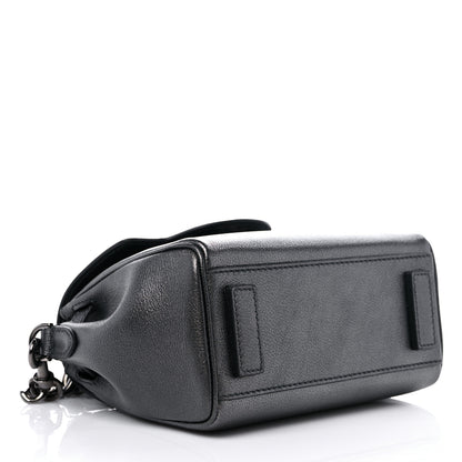 Versace Metallic Grained Calfskin Medusa Small Top Handle Handbag Gunmetal 3 of 8