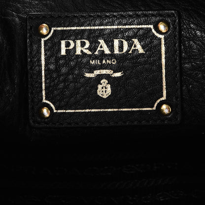 Prada Vitello Daino Side Zip Tote Black 6 of 8