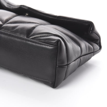 Saint Laurent Lambskin Quilted Toy Loulou Puffer Monogram Chain Satchel Black 6 of 7