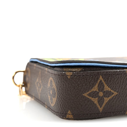 Louis Vuitton Monogram 2021 Christmas Animation China Wall Pochette Felicie Chain Wallet Blue 8 of 10