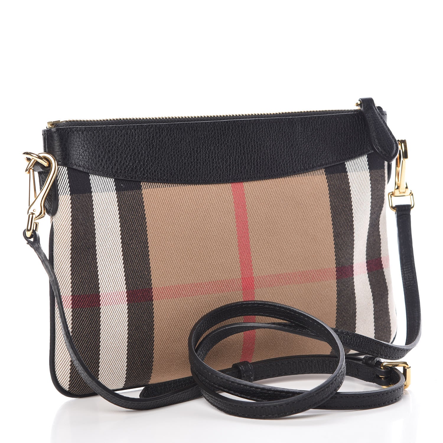Burberry House Check Derby Peyton Crossbody Clutch Bag Black 3 of 10