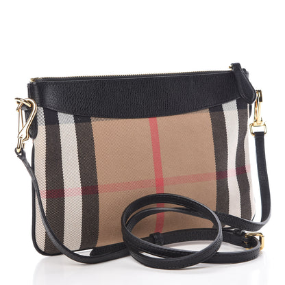 Burberry House Check Derby Peyton Crossbody Clutch Bag Black 3 of 10