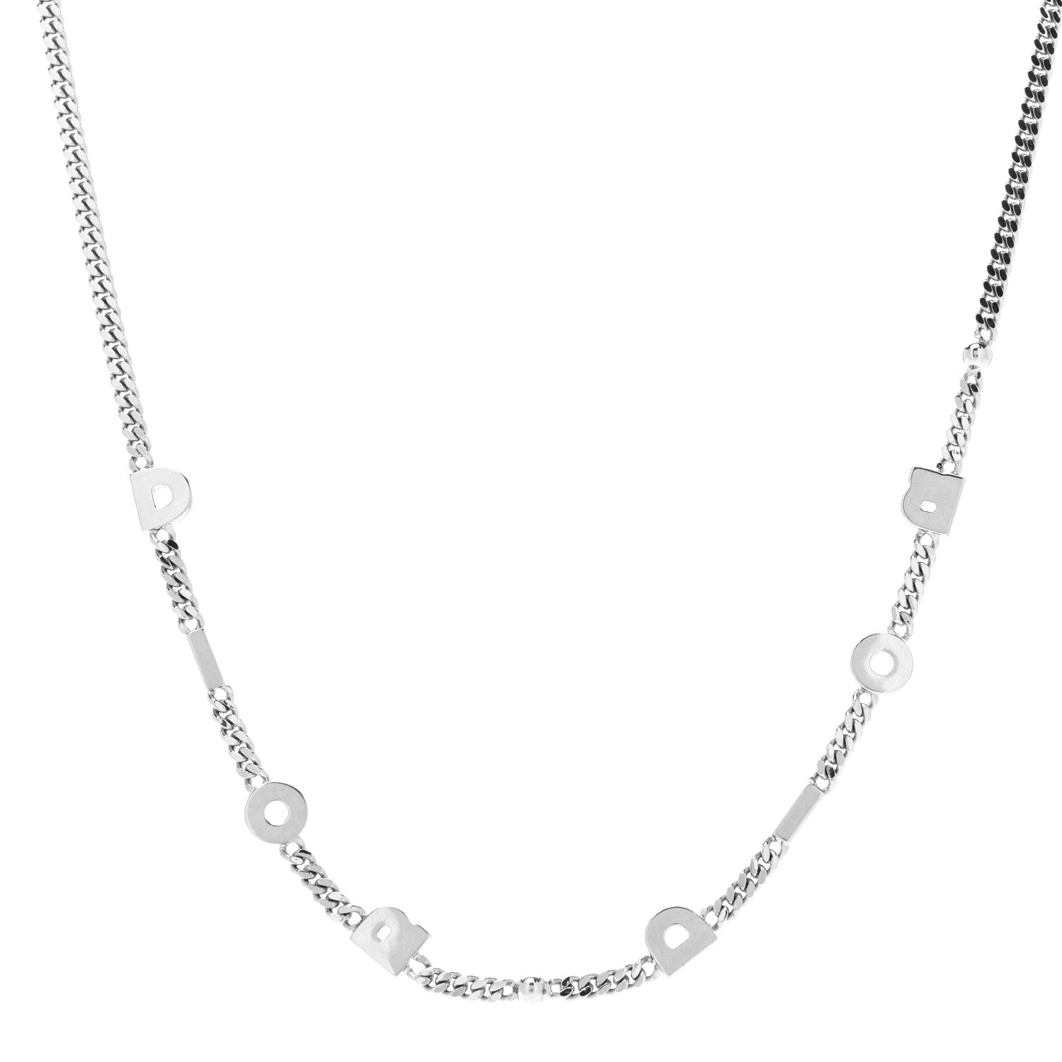 Christian Dior HOMME Metal Logo Chain Necklace Silver 1 of 4