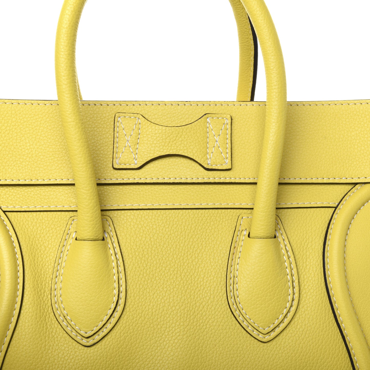 Drummed Calfskin Mini Luggage Citron