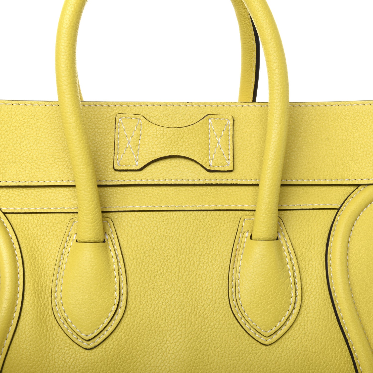 Celine Drummed Calfskin Mini Luggage Citron 16 of 18