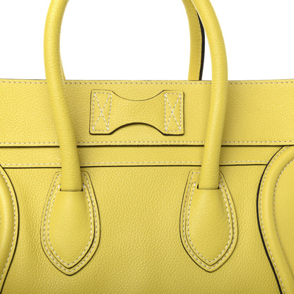 Celine Drummed Calfskin Mini Luggage Citron 16 of 18