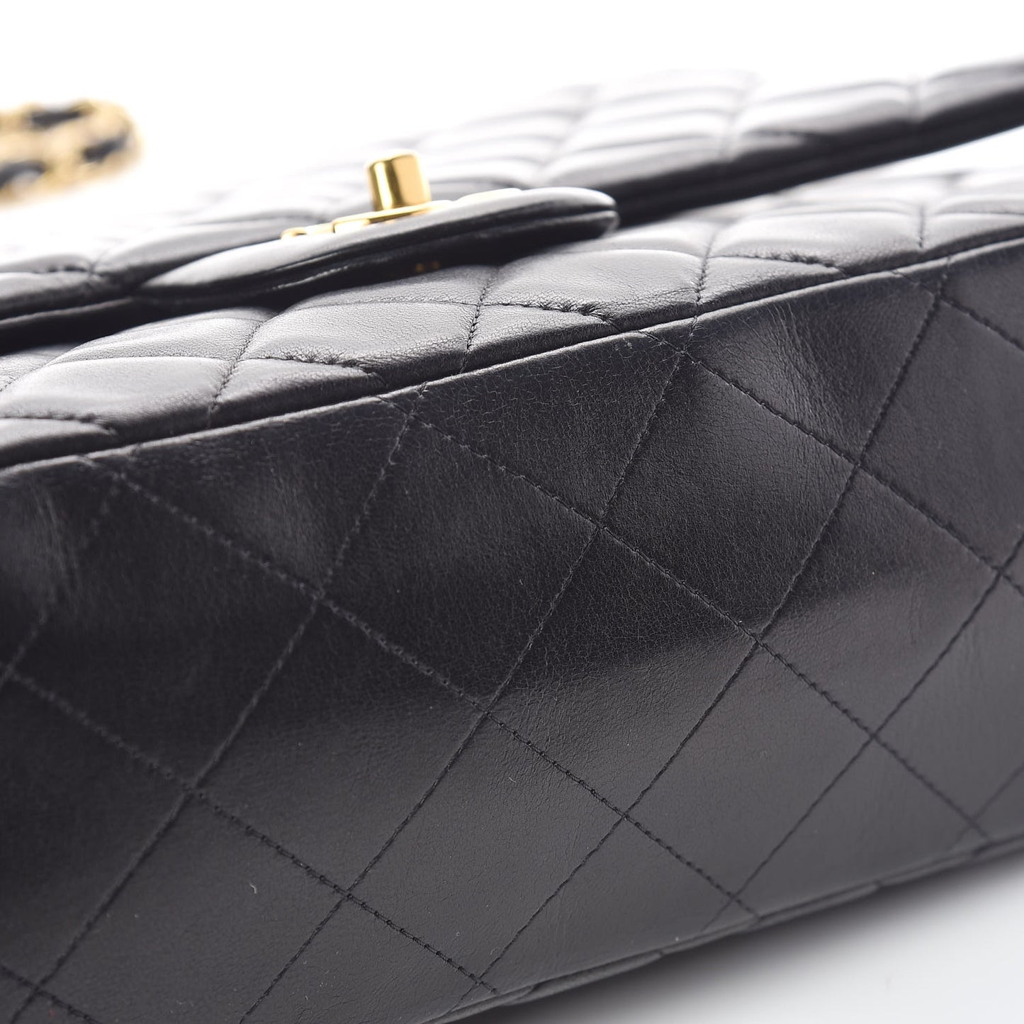 Lambskin Quilted Maxi Single Flap Black