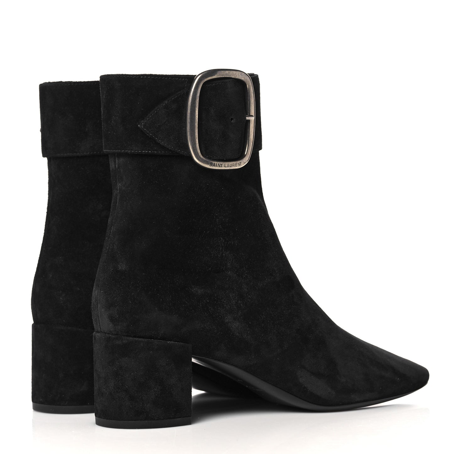 Suede Joplin 50 Buckle Booties 39 Black