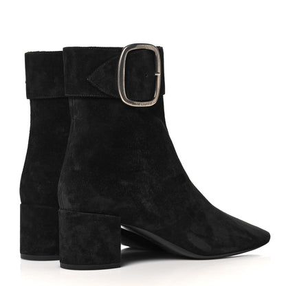 Saint Laurent Suede Joplin 50 Buckle Booties 39 Black 4 of 9