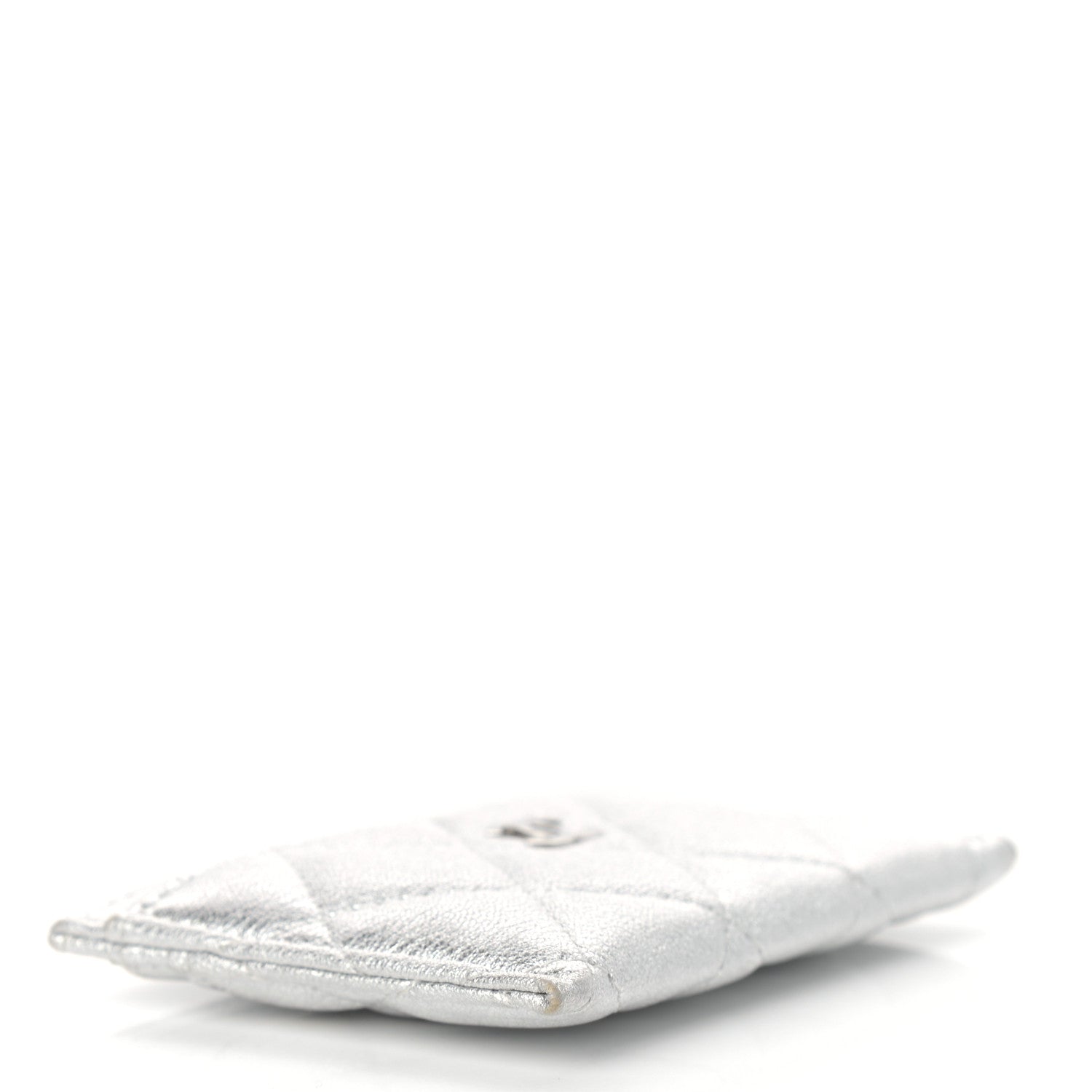 Chanel Metallic Lambskin Quilted Card Holder Silver 4 of 12