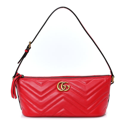 Gucci Calfskin Matelasse Chevron GG Marmont Sling Shoulder Bag Rosso 1 of 10