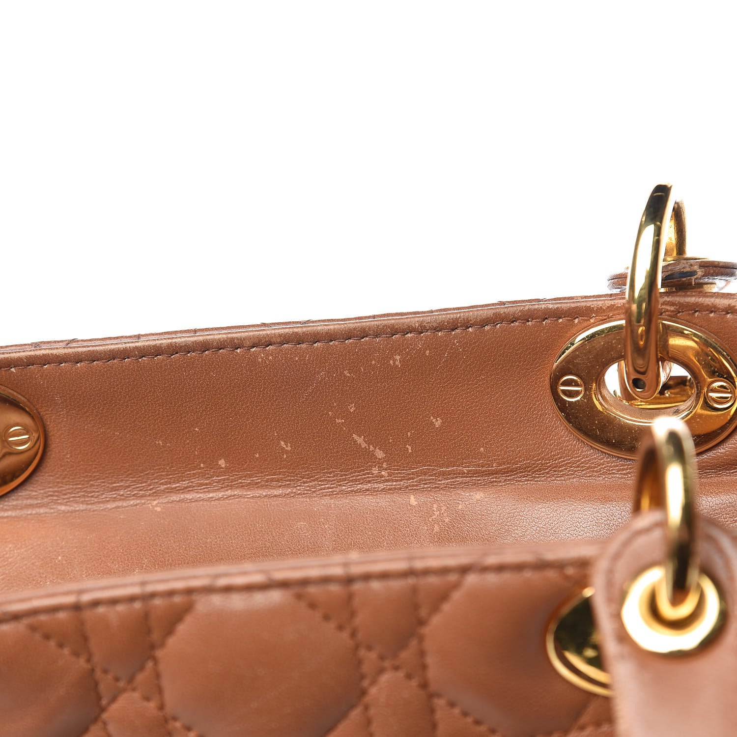 Christian Dior Lambskin Cannage Large Lady Dior Tan 28 of 33