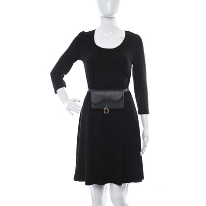 Christian Dior Grained Calfskin Saddle Belt Bag Black 2 of 13
