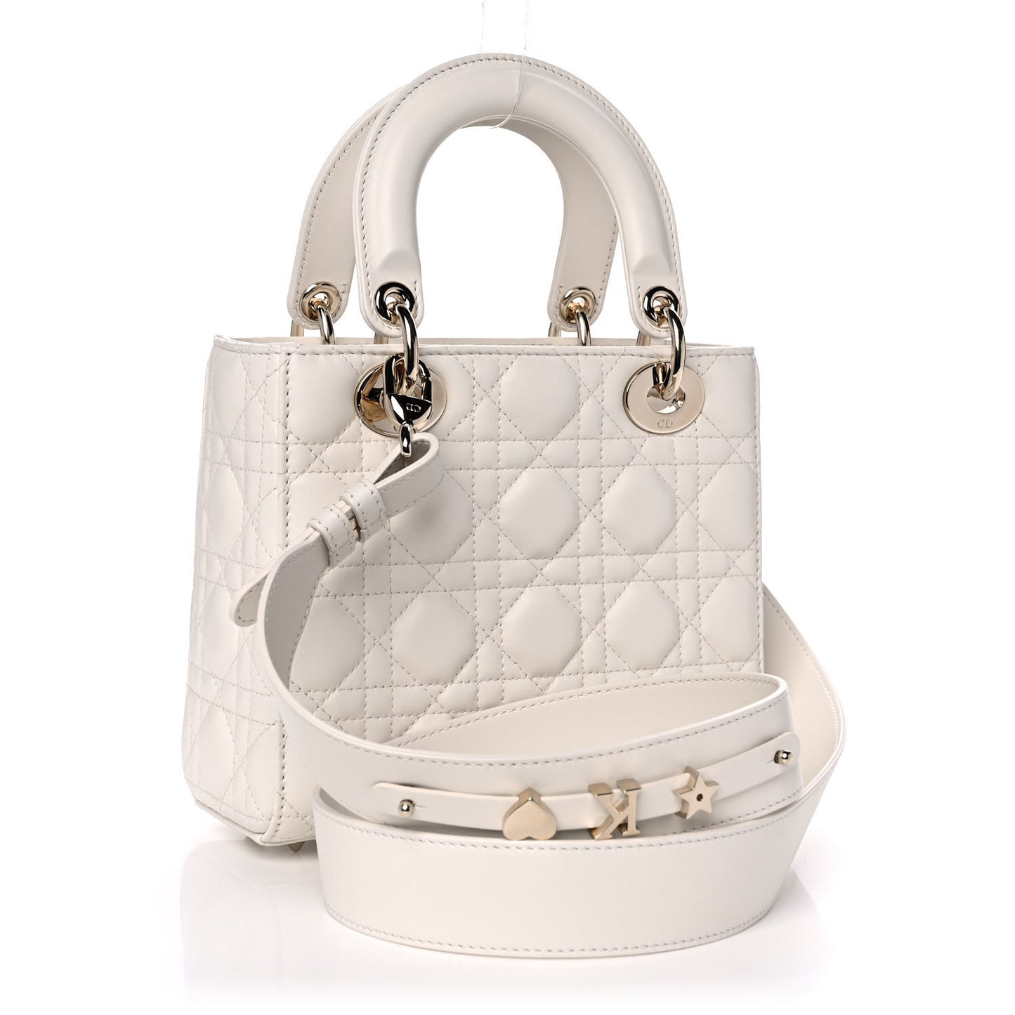 Lambskin Cannage Small My ABCDior Lady Dior White