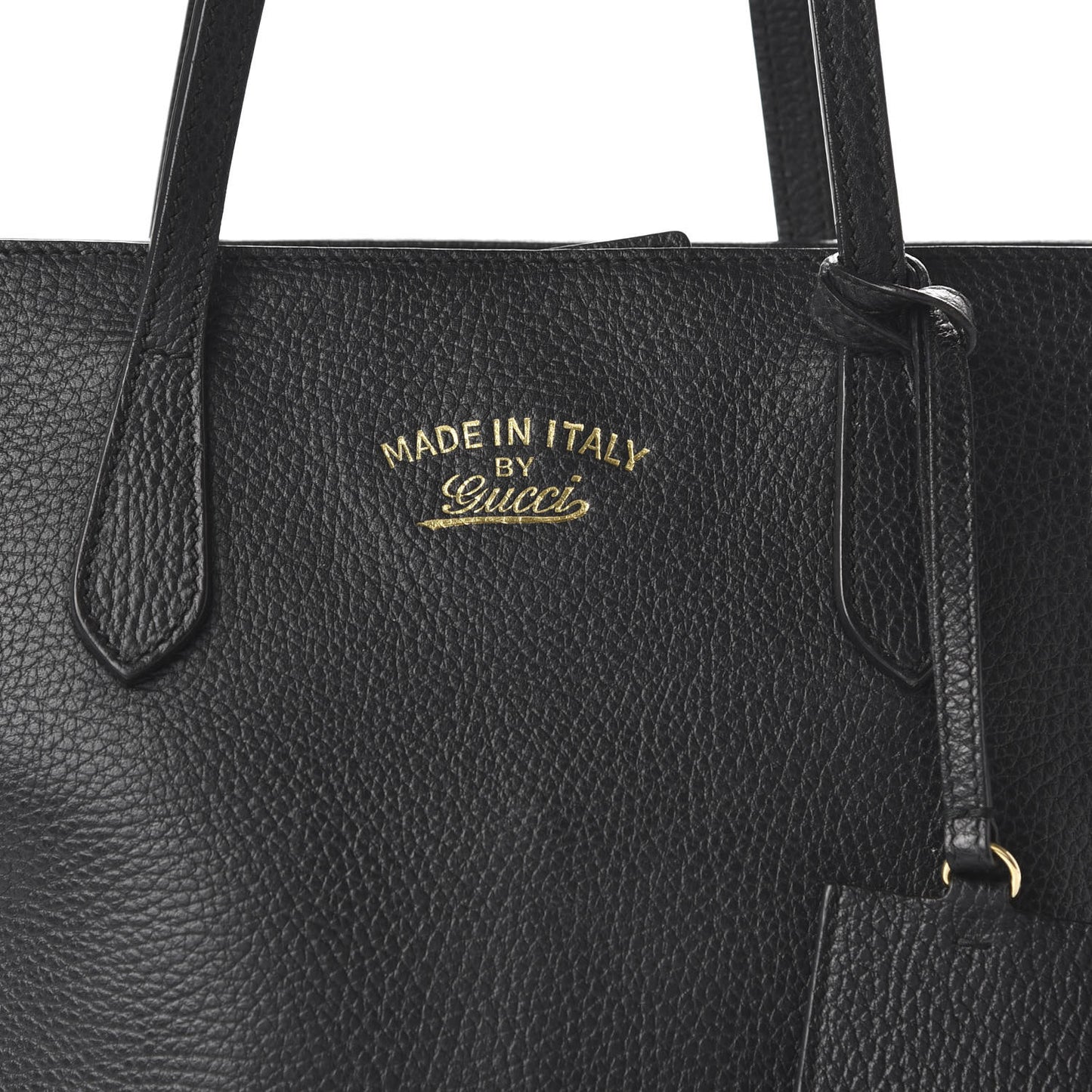 Pebbled Calfskin Small Swing Tote Black