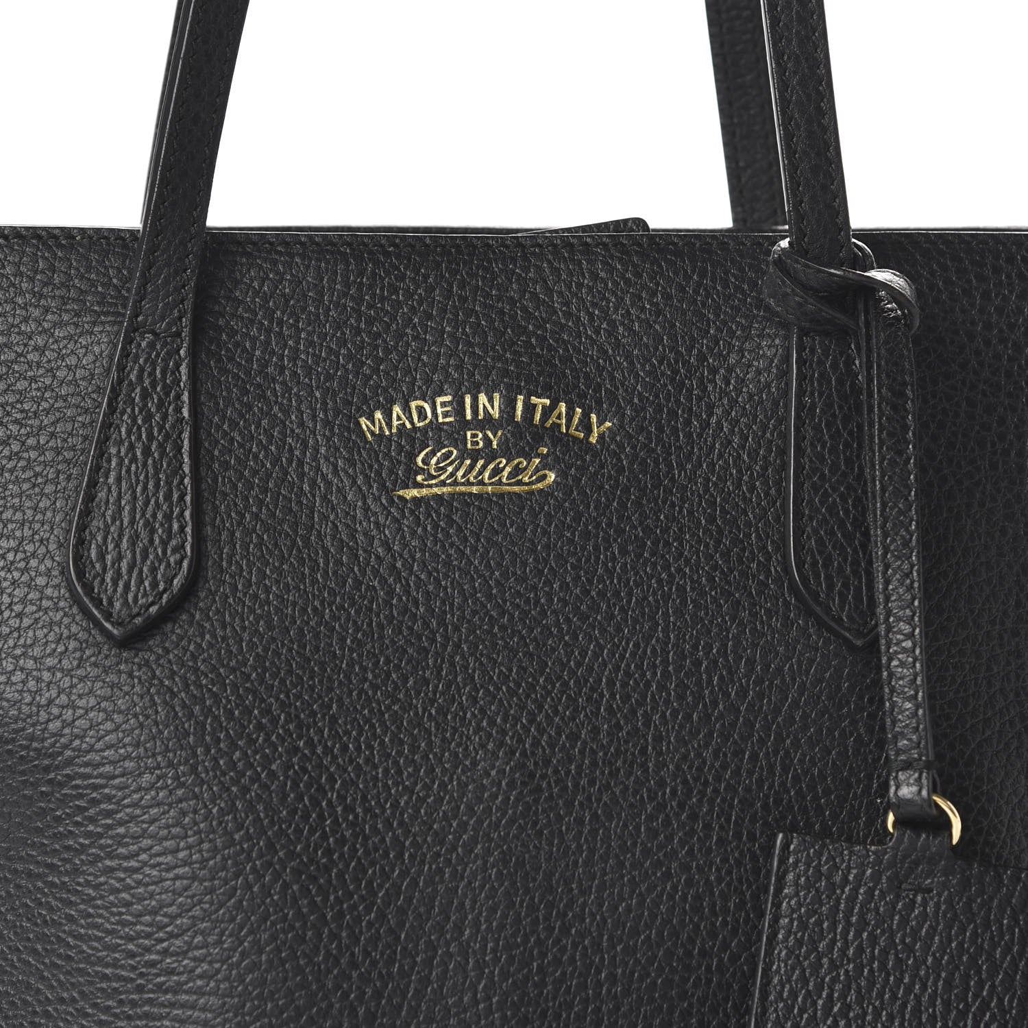 Gucci Pebbled Calfskin Small Swing Tote Black 9 of 9