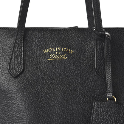 Gucci Pebbled Calfskin Small Swing Tote Black 9 of 9