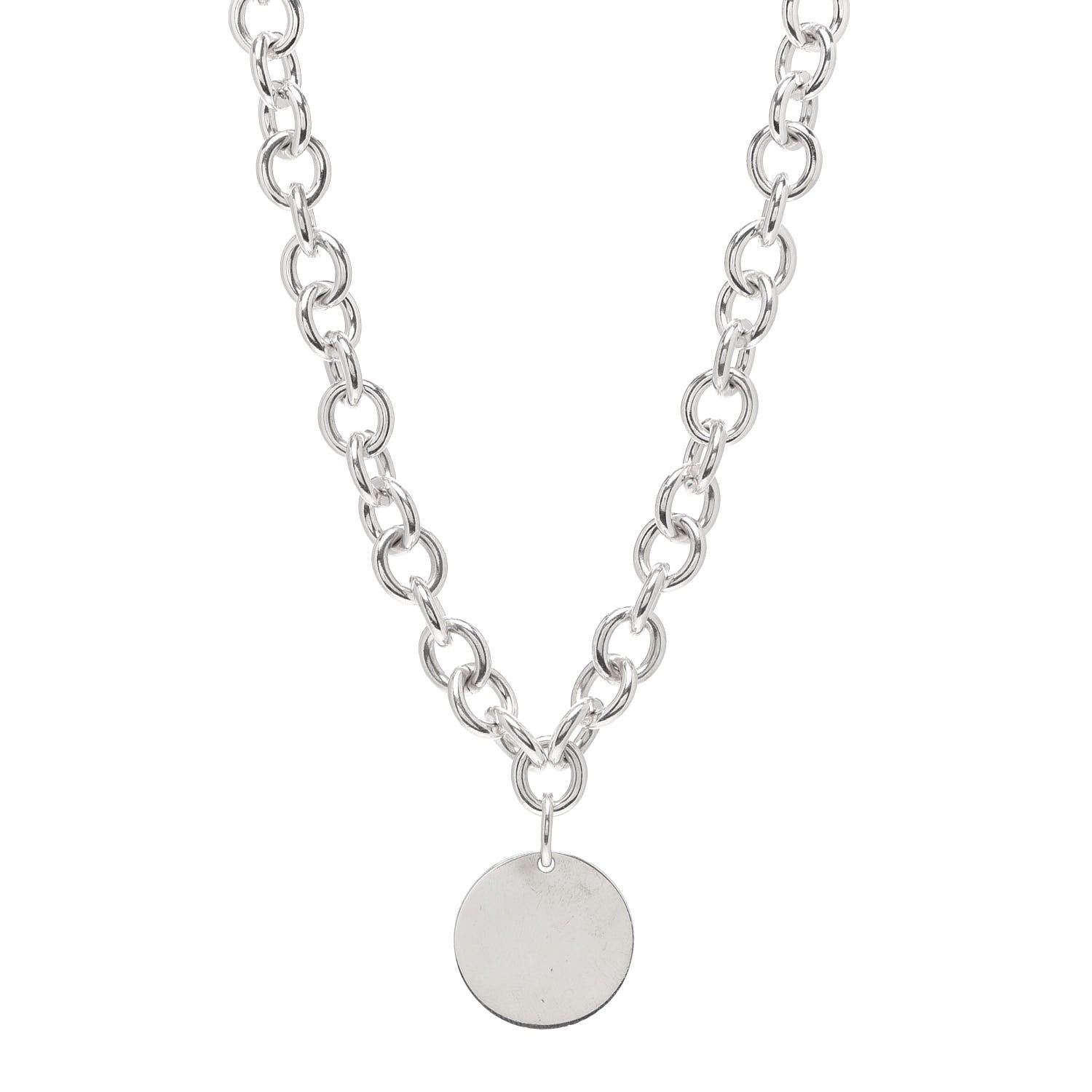 Tiffany Sterling Silver Round Tag Necklace 1 of 4