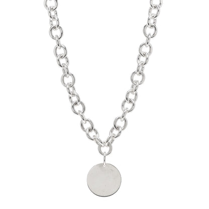 Tiffany Sterling Silver Round Tag Necklace 1 of 4