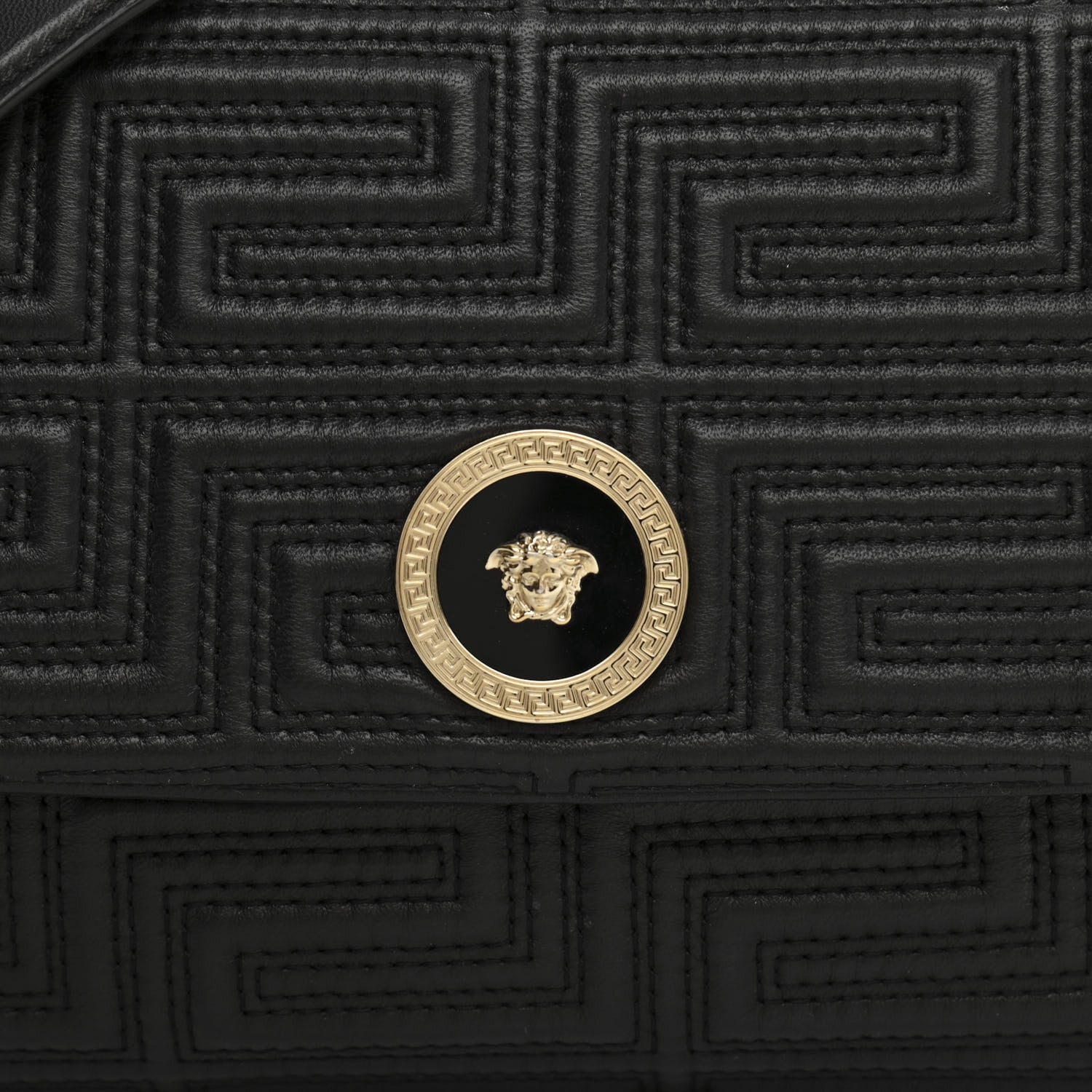 Versace Calfskin Icon Quilted Flap Black 8 of 12