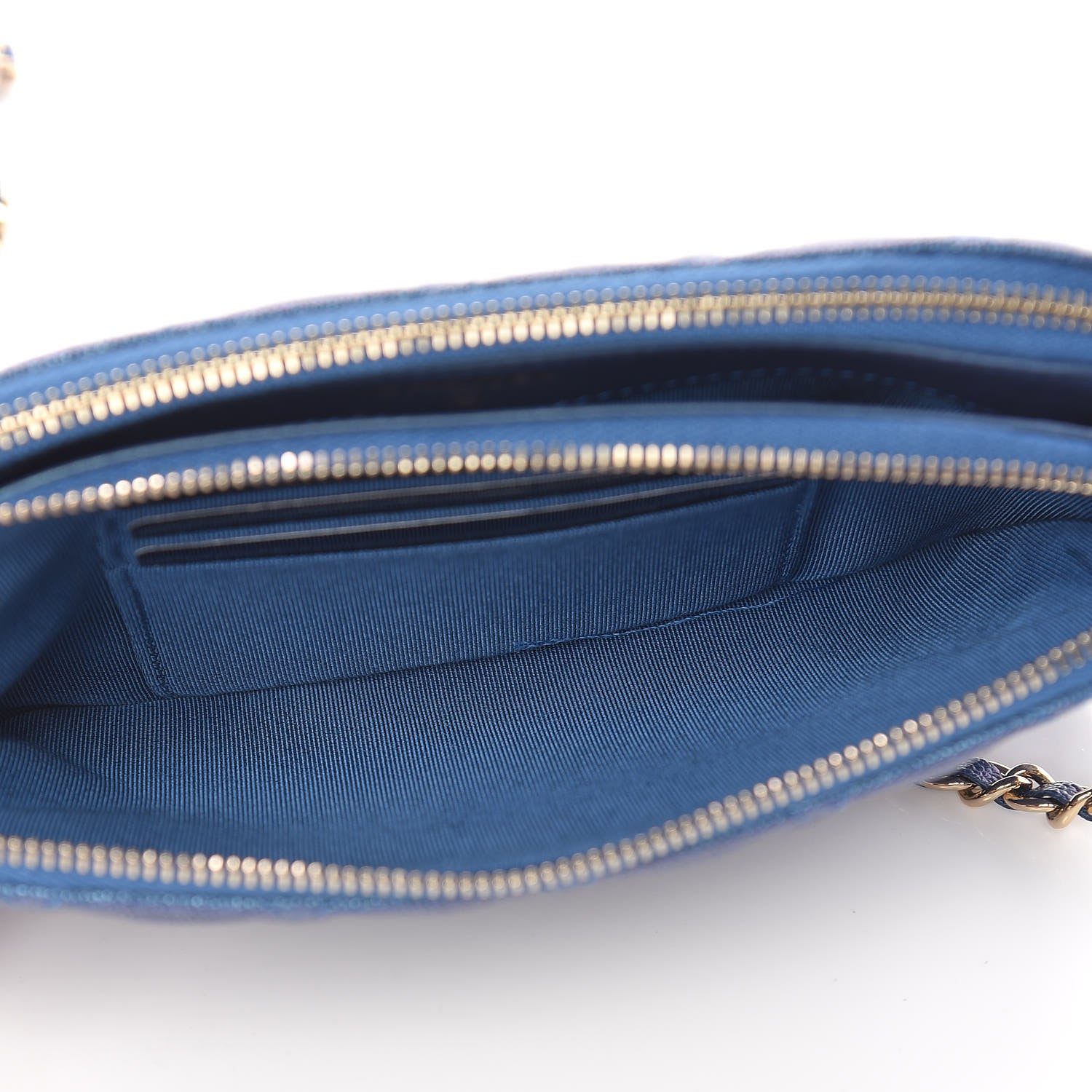 Chanel Iridescent Caviar Quilted Clutch With Chain Dark Blue 7 of 14