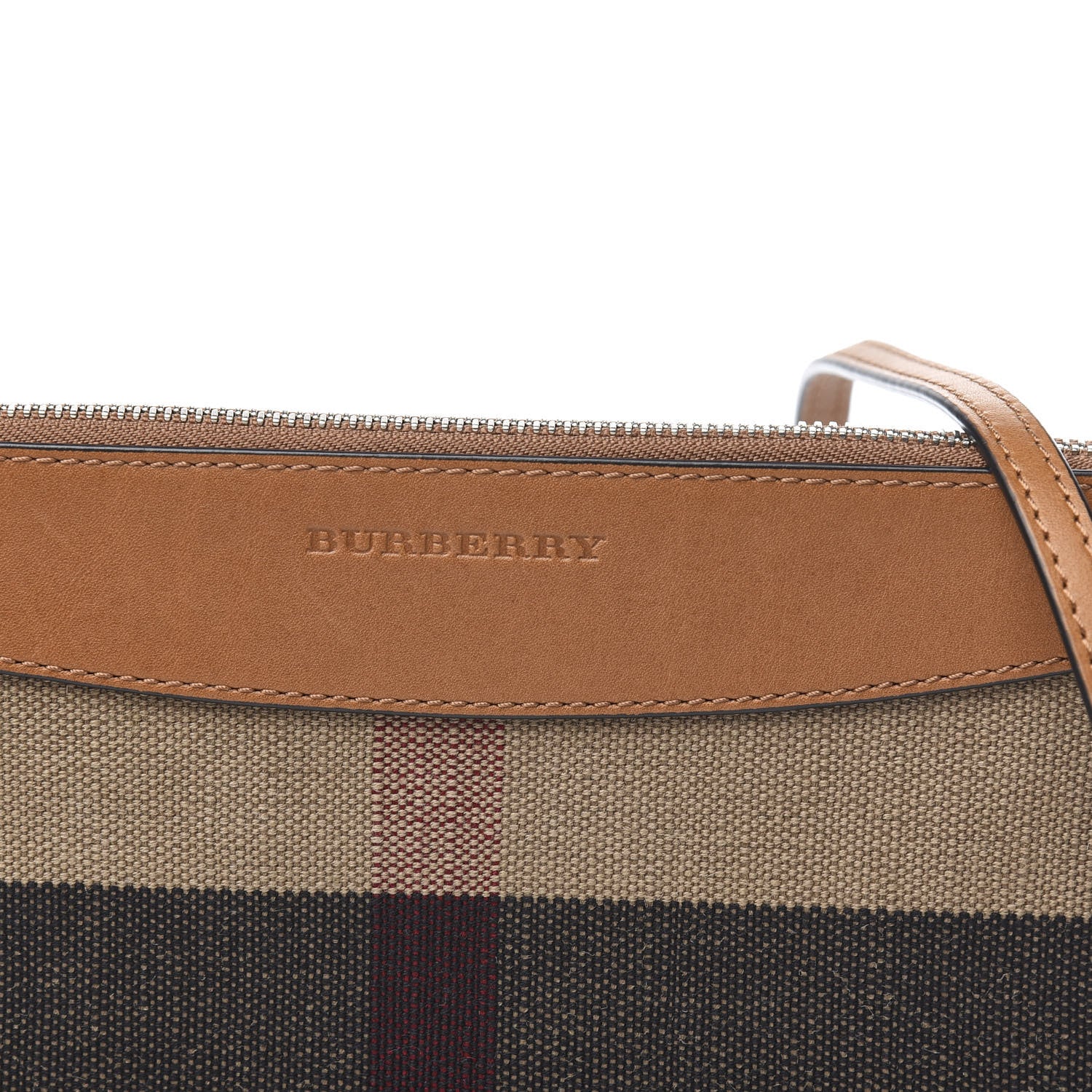 Burberry Mega Check Peyton Crossbody Clutch Bag Saddle Brown 11 of 11