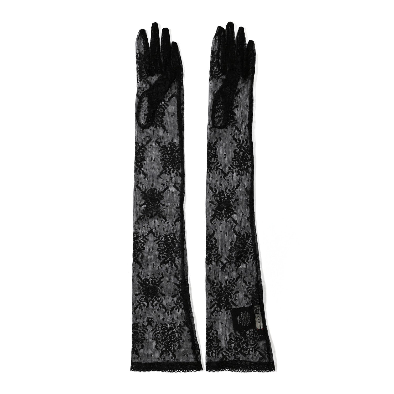 Gucci Lace Gloves 7 Black 1 of 4