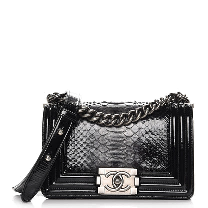 Chanel Python Patent Small Boy Flap Black 1 of 7