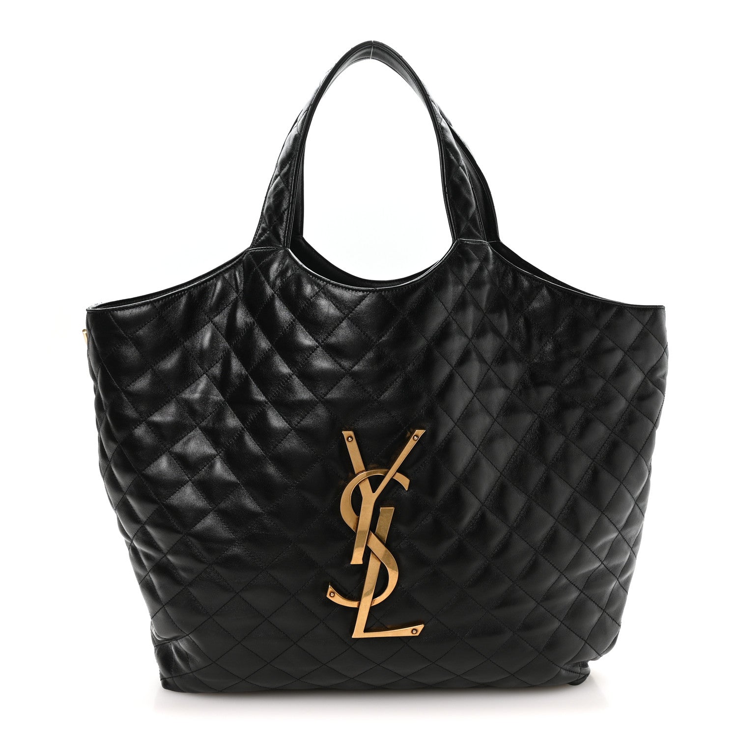 Saint Laurent Lambskin Quilted Maxi Icare Shopping Tote Black 1 of 10