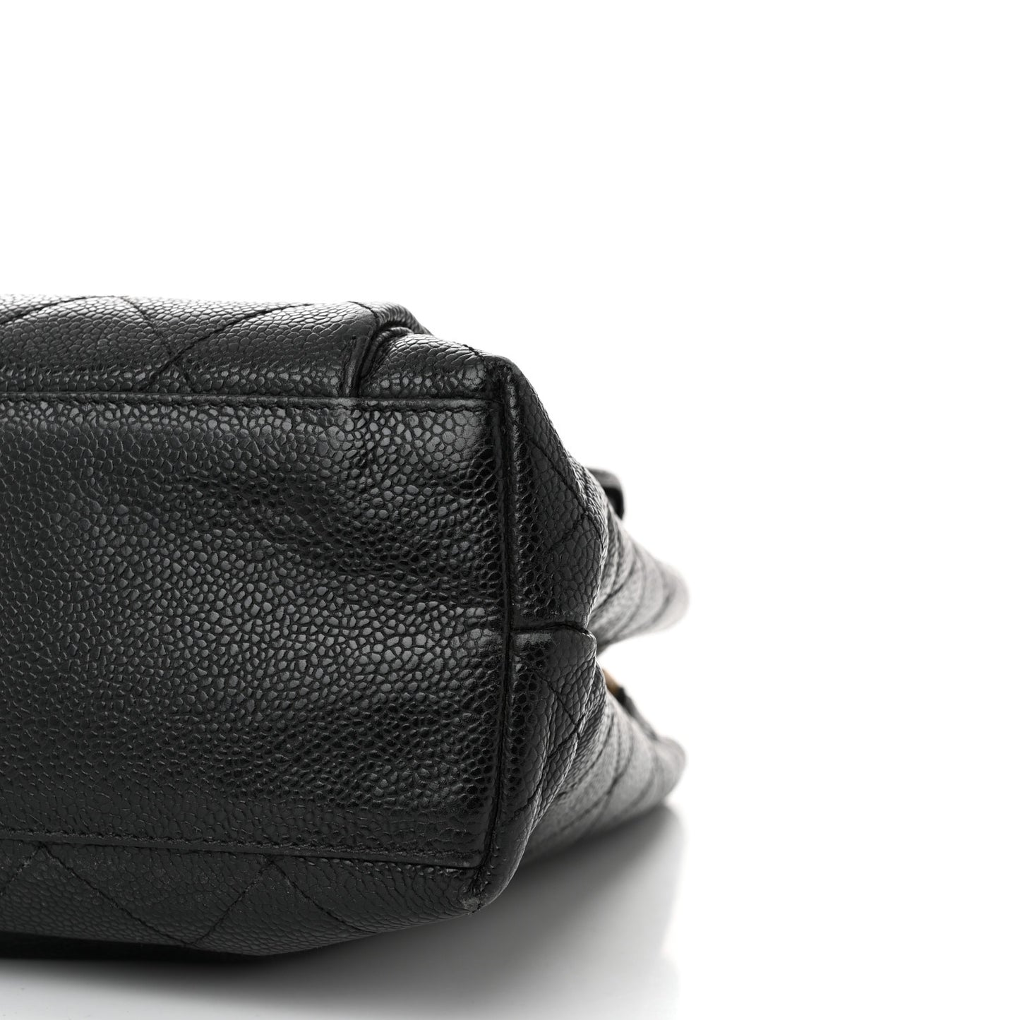 Caviar Quilted Flap Shoulder Bag Black