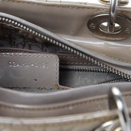 Christian Dior Patent Cannage Medium Lady Dior Grey 9 of 10