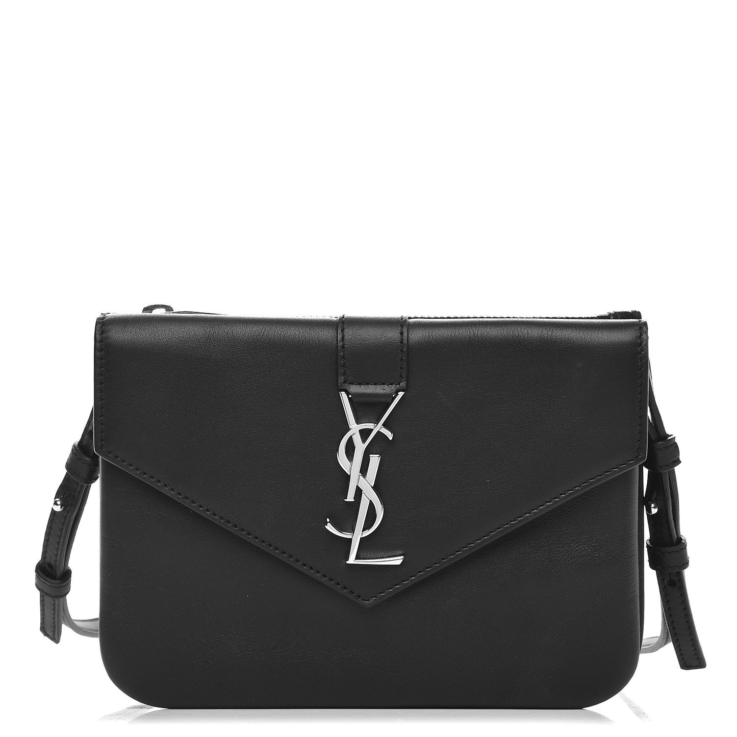 Calfskin Monogram Tri Pocket Crossbody Bag Black