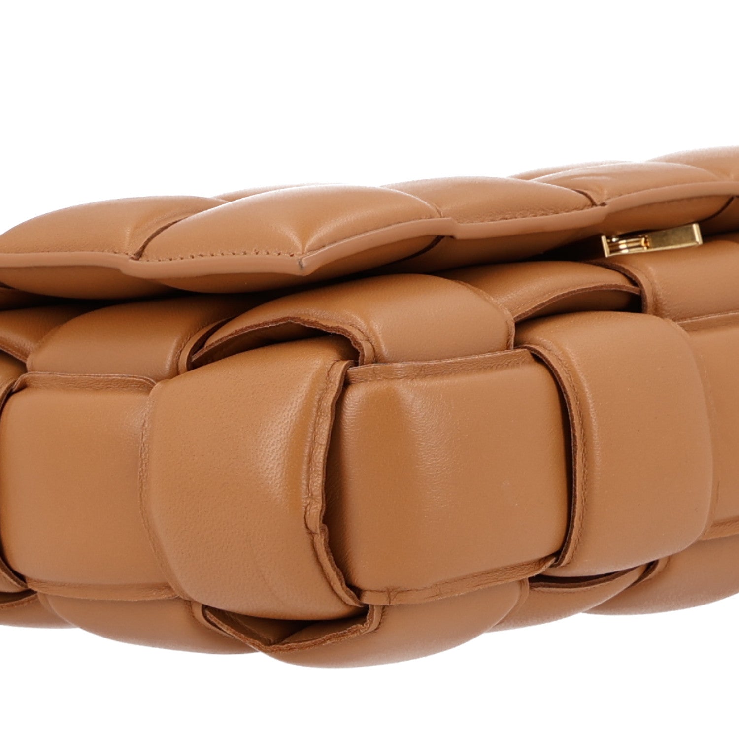 Bottega Veneta Lambskin Maxi Intreccio Padded Chain Cassette Crossbody Bag Caramel 11 of 11