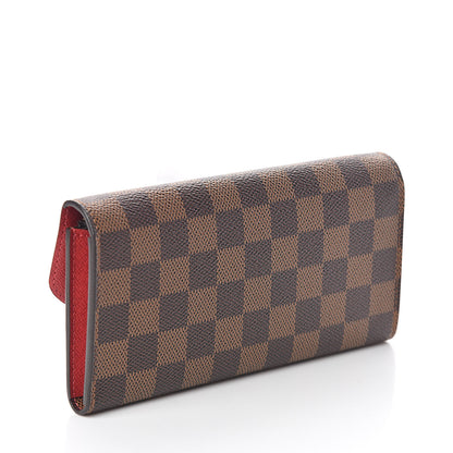 Louis Vuitton Damier Ebene Emilie Wallet Red 3 of 8