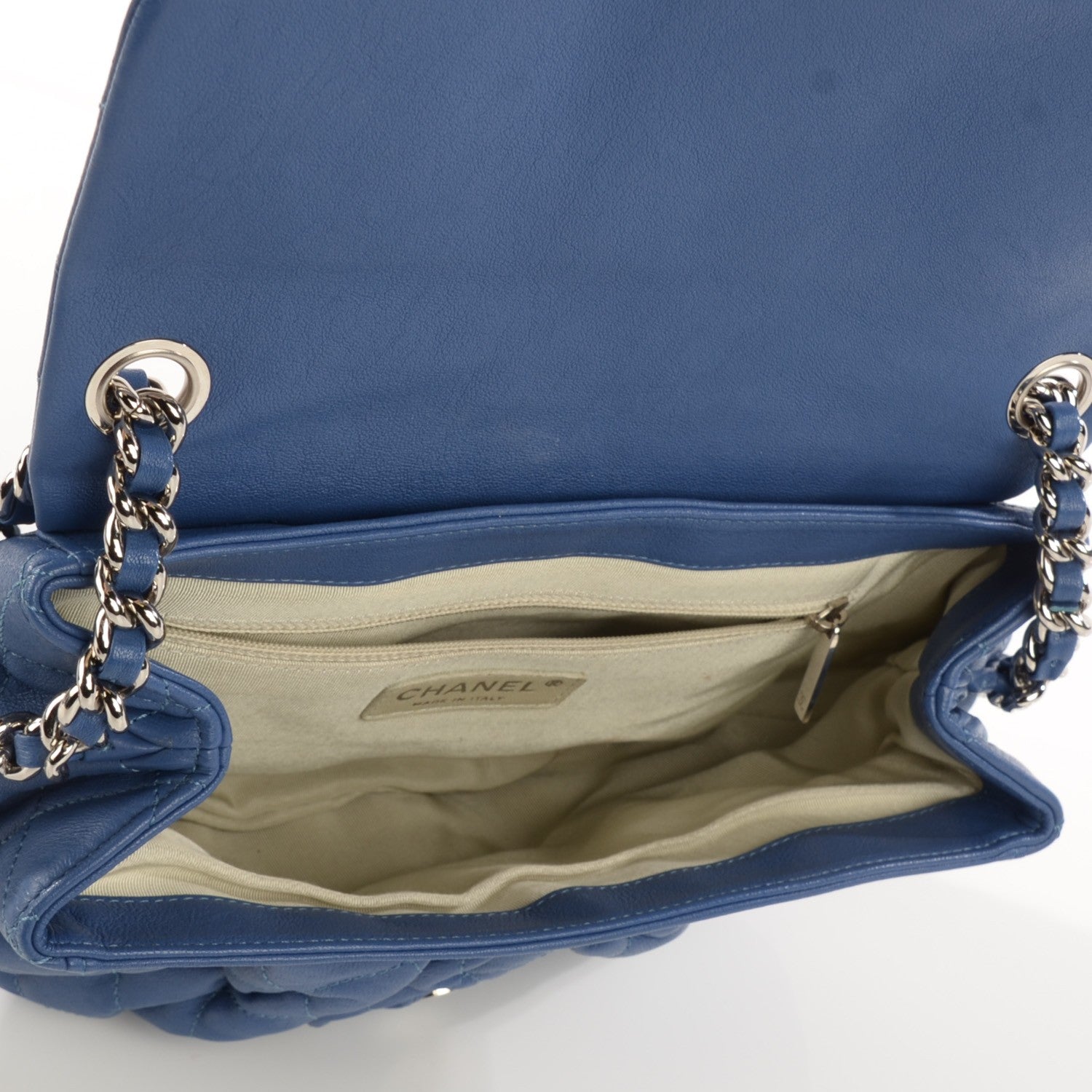 Chanel Washed Lambskin Medium Chain Around Messenger Blue 5 of 7