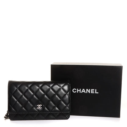 Chanel Lambskin Quilted Wallet On Chain WOC Black 5 of 10