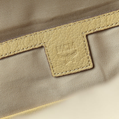 MCM Calfskin Visetos Small Backpack Beige 8 of 9