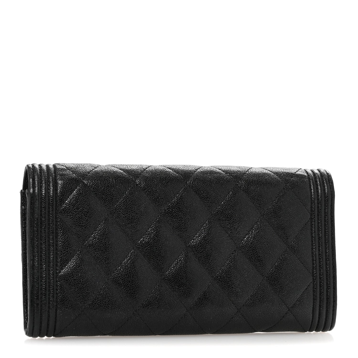 Chanel Caviar Quilted Large Boy Gusset Flap Wallet Black 3 of 12