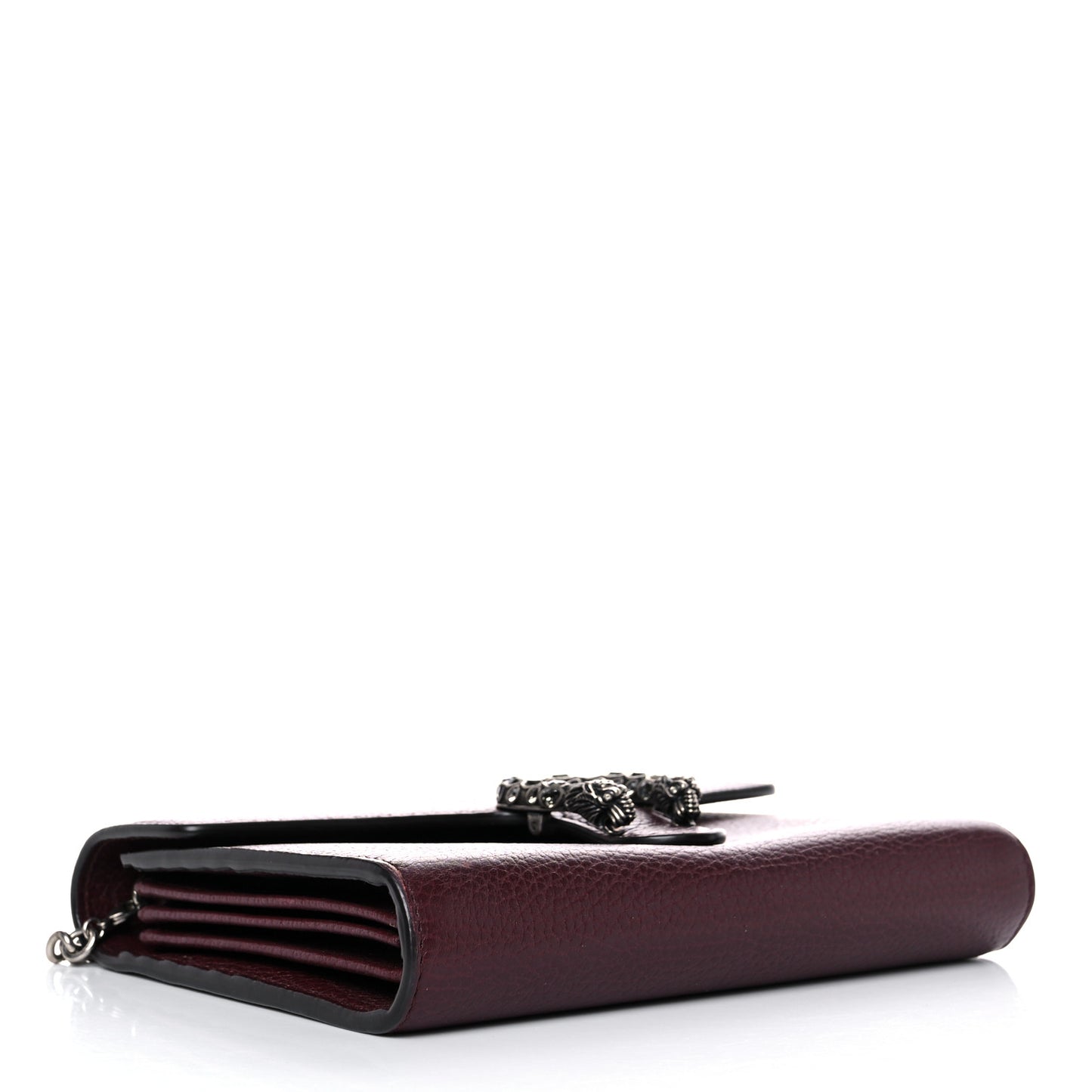 Dollar Calfskin Crystal Mini Dionysus Chain Wallet Vintage Bordeaux