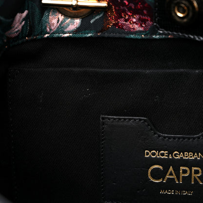 Dolce & Gabbana Jacquard Floral Stampa Iguana Amore Tote Black Multicolor 10 of 12