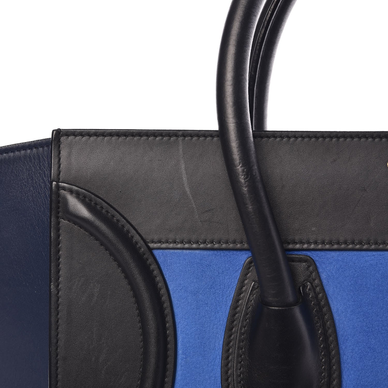 Celine Nubuck Calfskin Suede Mini Tri-Color Luggage Bright Blue 10 of 18