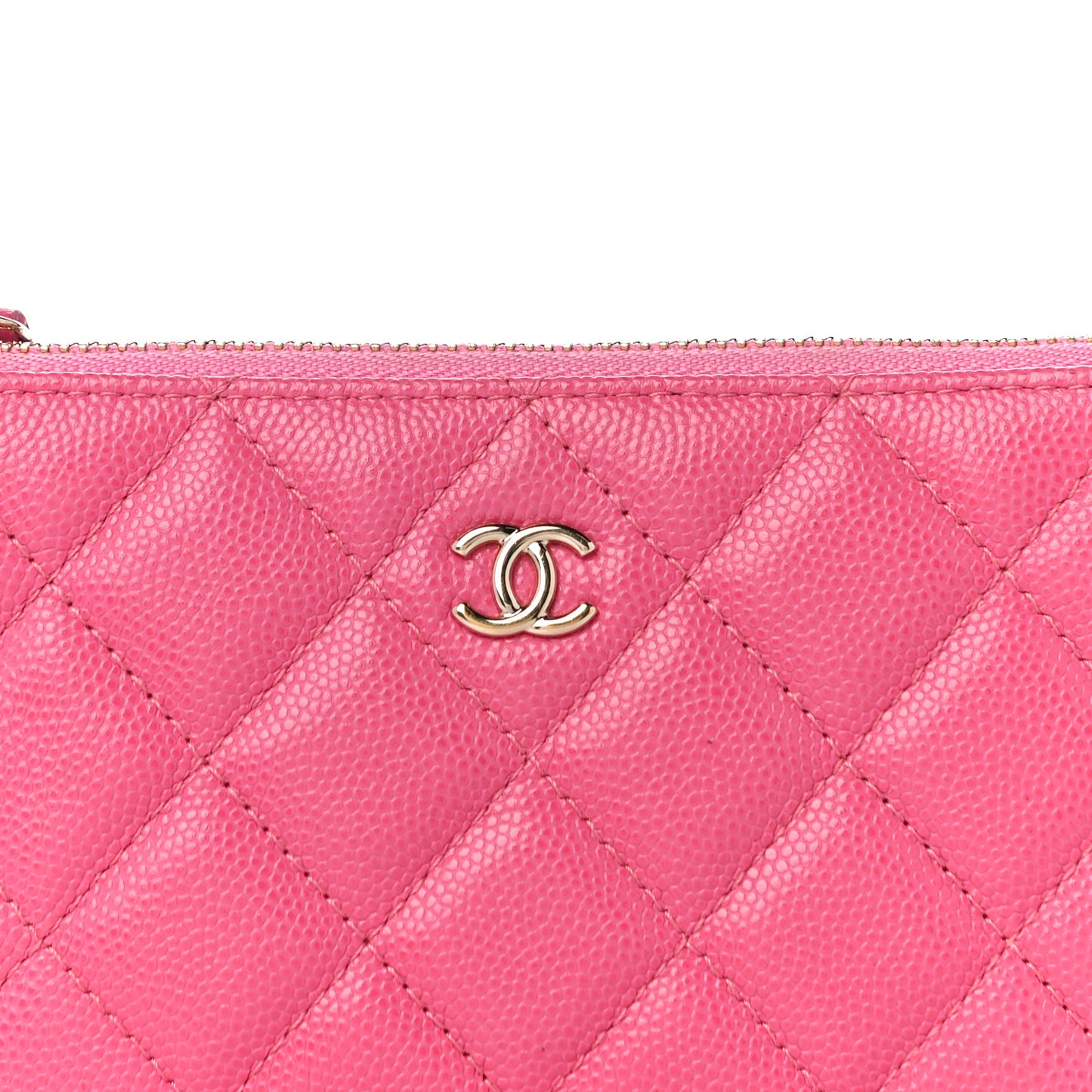 Caviar Quilted Small Cosmetic Case Pink